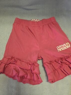 Ruffle Girl Pink Layered-Ruffle Kids Shorts